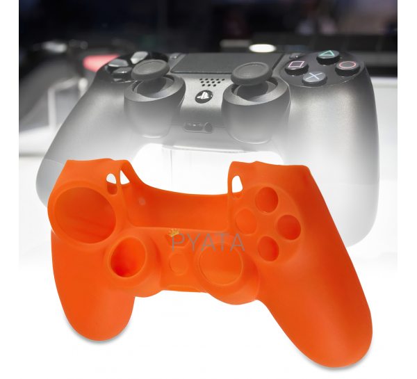 Чехол на геймпад DualShock PS4 однотонный Оранжевый (206)