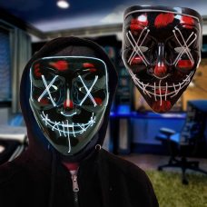 Неоновая маска "Судная ночь" Led Mask Белый