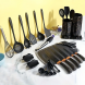 Набор кухонный силиконовых аксессуаров на подставке Kitchenware Set 20 предметов Черный мрамор (HA-300)