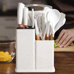 Набор кухонный силиконовых аксессуаров на подставке Kitchenware Set 20 предметов Белый (HA-301)