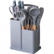 Набор кухонный силиконовых аксессуаров на подставке Kitchenware Set 20 предметов Серый (HA-301)