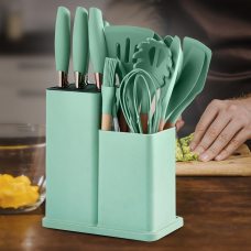 Набір кухонний силіконових аксесуарів на підставці Kitchenware Set 20 предметів М'ята (HA-301)