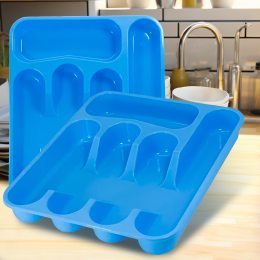 Пластиковий кухонний лоток-органайзер для столових предметів Польща Блакитний (DRK)