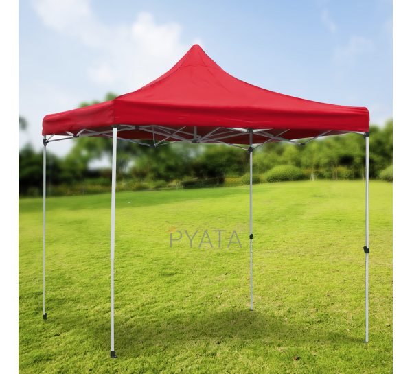 Раздвижная складная усиленная палатка-тент с каркасом 3х3 м Красный