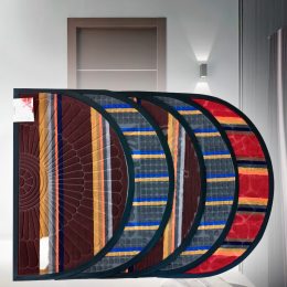 Коврик резина, текстиль Т-116 полукруг 60*90 см разноцветный в ассортименте (DRK)