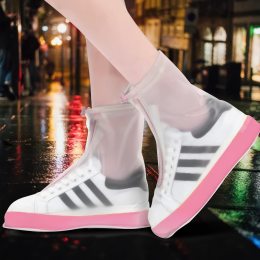 Многоразовые бахилы-чехлы  на обувь от дождя и грязи Waterproof Shoe Covers XL (40-41) Розовый (205)