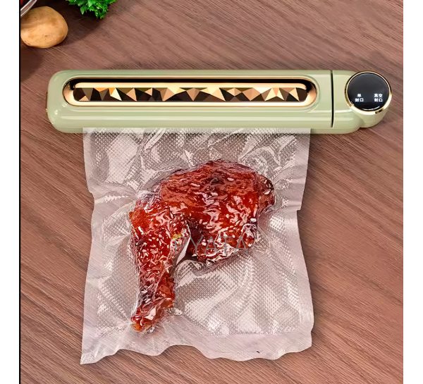 Вакуумный упаковщик пищевых продуктов эксклюзивный Vacuum Sealer зеленый