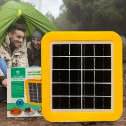 Портативная зарядная станция - солнечная панель с зарядным устройством USB и фонарем LEXI XF-7785, 5V, 1A Желтый (2627)