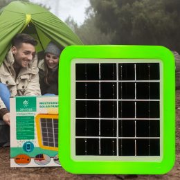Портативная зарядная станция - солнечная панель с зарядным устройством USB и фонарем LEXI XF-7785, 5V, 1A Зеленый (2627)