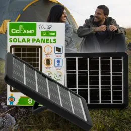 Солнечная панель портативная для зарядки телефонов, планшетов Solar Panel CcLamp CL-980WP 8W 6V IP65 (2627)