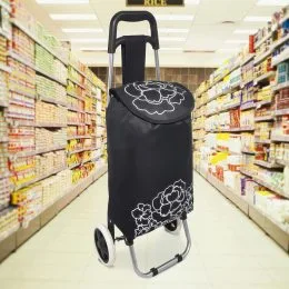Господарська сумка-кравчучка на коліщатках з ручкою 85см (307C) Чорний