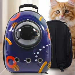 Рюкзак для перенесення тварин, котів і маленьких собак з ілюмінатором CosmoPet Синій (626)