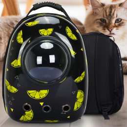 Рюкзак для перенесення тварин, котів і маленьких собак з ілюмінатором CosmoPet Лимони (626)