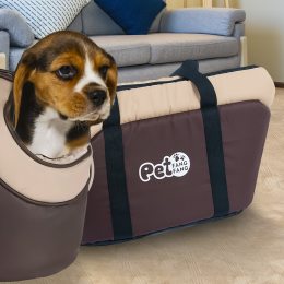Велика містка сумка-переноска для собак тканинна з принотом 40*25*30 см (626)