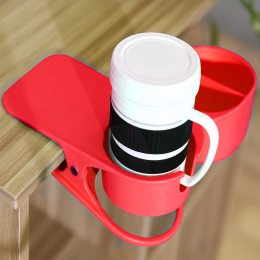 Настільний підстаканник-тримач на стіл для склянок на прищіпці Clip On Table Cup Holder Червоний (509)