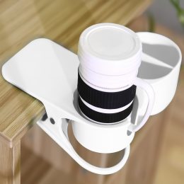 Настільний підстаканник-тримач на стіл для склянок на прищіпці Clip On Table Cup Holder Білий (509)