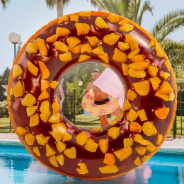 Надувной пляжный круг для плавания "Пончик" диаметром 114 см INTEX 56262 (AT)