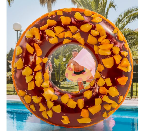Надувной пляжный круг для плавания "Пончик" диаметром 114 см INTEX 56262 (AT)