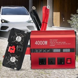 Инвертор 06-4 преобразователь напряжения 12V-220V, 4000W (LUX) красний 