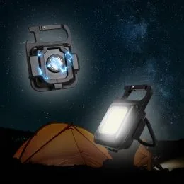 Многофункциональный фонарь F05 COB rechargeable keychain Light Micro USB (черный) металлический корпус