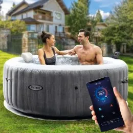 Надувний джакузі аеромасаж із картриджним фільтром і тентом СПА Intex 28442 1098 л