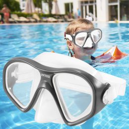 Дитяча маска для плавання з регульованим ремінцем Intex 55977 від 14 років Сірий (АТ)