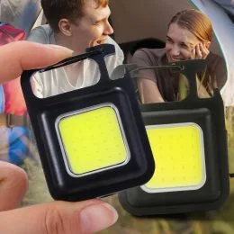Портативный аккумуляторный мини-фонарь на батарейке с карабином Light COB пластмассовый корпус