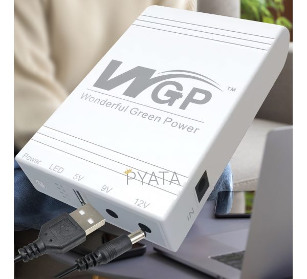 Джерело безперебійного живлення (ДБЖ) повербанк для роутера WGP Mini UPS USB, DC (5V+9V+12V) 10400mAh Білий