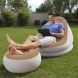 Надувне крісло з підставкою під ноги-пуф Bestway Comfort Cruiser Lounger Сіро-бежевий