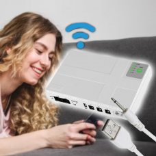 Акумуляторне джерело безперебійного живлення для роутеру WI-Fi 12V / 9V / 5v 10 400 mAh mini-UPS DC1018P Білий