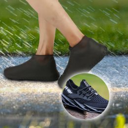 Багаторазові бахіли-чохли Waterproof Shoe Covers на взуття від дощу і бруду, розмір М (37-38) Чорний