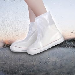 Багаторазові бахіли-чохли Waterproof Shoe Covers на взуття від дощу і бруду, розмір L (35-36), білий