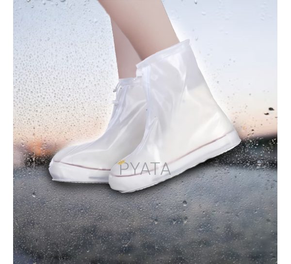 Багаторазові бахіли-чохли Waterproof Shoe Covers на взуття від дощу і бруду, розмір L (39-40), білий