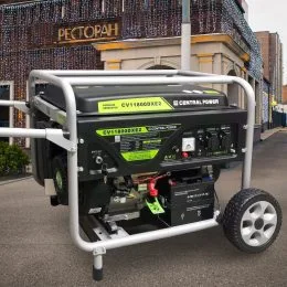 Бензиновый однофазный генератор медная обмотка на колесах Central Power CV11800DXE2 6,5 кВт