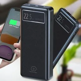 Універсальна портативна мобільна батарея для швидкого заряджання Power Bank WUW-Y100 22.5W 20000mah Чорний (2627)