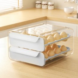Подвійний пластиковий контейнер-лоток для яєць 2-х рівневий на 32 яйця 925-8011-3-A Білий (1142)