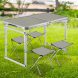 Усиленный стол для пикника раскладной с 4 стульями Folding Table, Серый