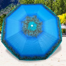 Парасолька для пляжу та саду з нахилом та UV-захистом, 8 спиць, 1.5 метри, Пальми №7