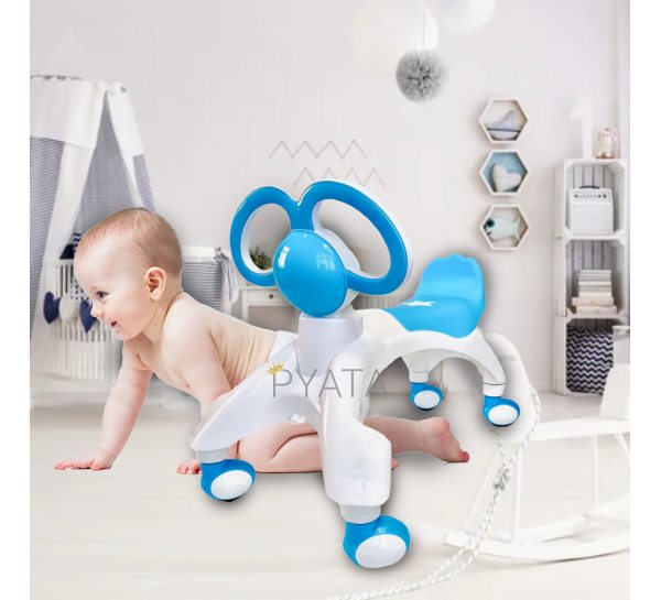 Дитячі чотириколісні ходунки з вушками-ручками BABY WALKER Smile Синій (212)