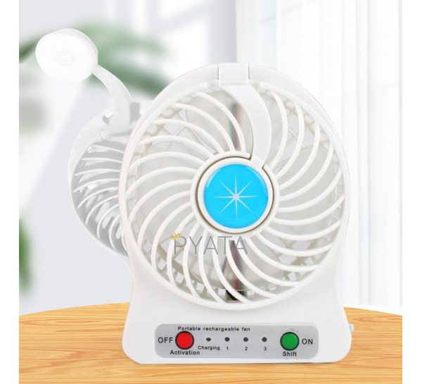 Портативный мини-USB-вентилятор Home Fest Portable Mini Fan USB  с фонариком, Белый