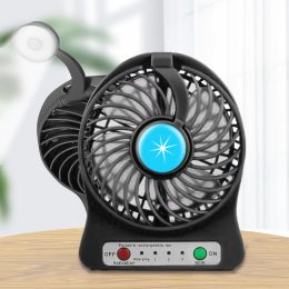 Портативный мини-USB-вентилятор Home Fest Portable Mini Fan USB  с фонариком, Черный