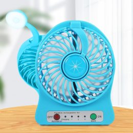 Портативний міні-USB-вентилятор Home Fest Portable Mini Fan USB з ліхтариком, Блакитний