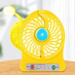 Портативний міні-USB-вентилятор Home Fest Portable Mini Fan USB з ліхтариком, Жовтий