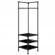 Стойка-стеллаж Corner rack с перекладиной для вешалок, YH6606-2122F3 угловая напольная вешалка, 180 х 45 х 45 см, Черный