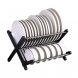 Настольная двухъярусная сушилка-стойка для хранения посуды Folding drain rack Черный (AMN)