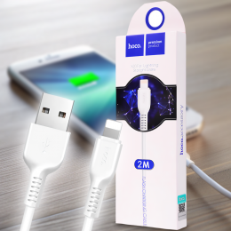 Кабель USB - Lightning Flash (iPhone) 2м Hoco X20, Білий (206)