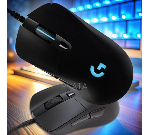 Мышка игровая компьютерная проводная LOGITECH G403 с подсветкой, Черная (206)