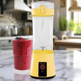 Портативний бездротовий блендер Smart Juice Cup Fruits USB 2 ножа Жовтий