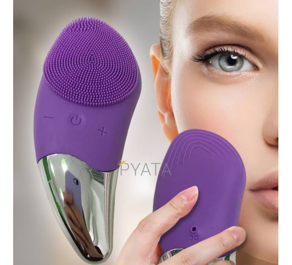 Електрична силіконова щітка-масажер для обличчя Sonic Facial Brush, Фіолетовий (509)