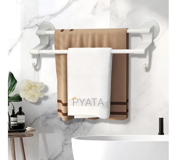 Металева вішалка для рушників на клейкій основі Simple towel bar YH6612B Білий (2126)